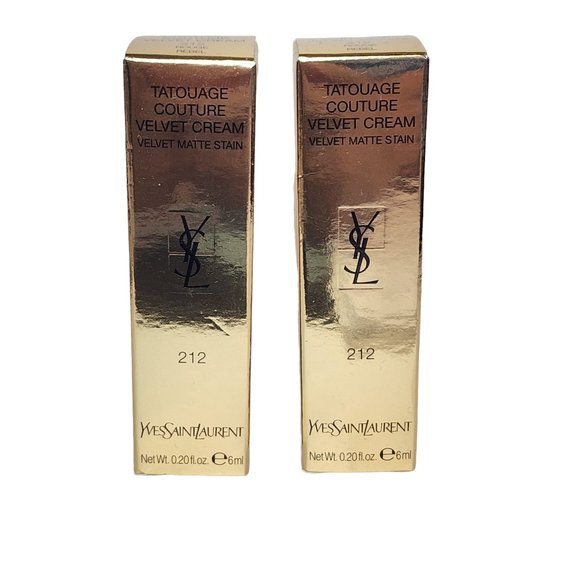 2 x Yves Saint Laurent Tatouage Velvet Lip Cream N212 Rouge Rebel red bean Full - Picture 2 of 13